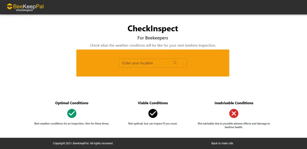 بررسی وضعیت آب وهوا پیش از بازدید از کندو با CheckInspect 1 استفاده از ابزار CheckInspect